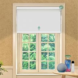 Allesin Motorized Roller Blinds with Remote Control for Windows, Blackout Smart Roller Shade, Battery Powered Electric Smart Blind for Home & Office(White,H72 x W35)-image-51
