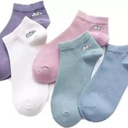 Multicolour Socks for Women Ankle Length Pack of 5-image-43
