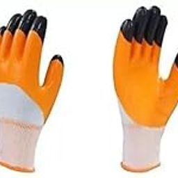 Garden craft Gardening Gloves for Men & Women 2 Pair - Cut-Proof Heavy-Duty, Reusable, Washable (Orange/Black) - Ideal for Gardening, Industrial Work, and Cleaning - Free Size-image-74