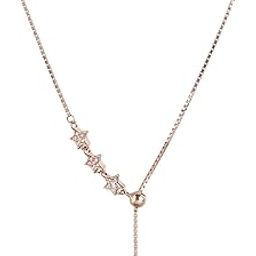 925 Sterling Silver Star CZ Rose Gold Plating Necklace | Gift for Women and Girls | With Certificate of Authenticity and 925 Hallmark |Rakhi Gift for Sister-image-65