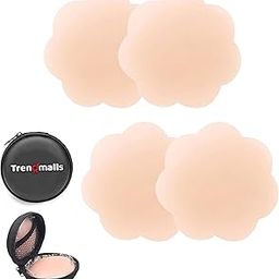 Nipple Cover - Sticky Adhesive Silicone Nipple Pasties - Reusable Pasty Nipple Covers for Women with Travel Box-image-61