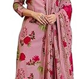 Women's Cotton Floral Printed Straight Kurta with Pant & Dupatta, Kurta Sets for Woman-image-41