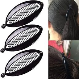 ayushicreationa Fish Shape Hair Claw Clips Banana Clips Barrettes Hairpins Hair Accessories Flexible Ponytail Holder Interlocking Hair Styling Clips Black 3 Pieces-image-11