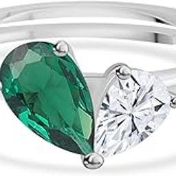 Ornate Jewels 925 Silver Toi Et Moi Adjustable Ring for Women & Girls | With Certificate of Authenticity and 925 Stamp | Life-time Warranty*-image-2