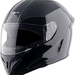 Vega Voyager ISI Certified Light Weight Gloss Finish Full Face Helmet for Men and Women with Scratch and UV Resistant Clear Visor-Black, L-image-36