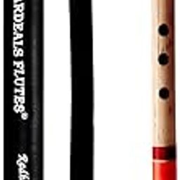 STARDEALS Flutes C Sharp Medium Left Hand Bamboo Flute Bansuri With Free Flute Bag (Natural Brown, 18 Inch)-picture-3
