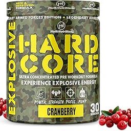 Hulk Nutrition Hardcore Pre-Workout with Beta-Alanine, Creatine Monohydrate, L-Citrulline, L-Arginine & AAKG for Lean Muscles Building, Strength, Mental Focus, Energy | Explosive, Powerful & Hyper Pumps | Caffeinated Fuel Punch for Men, Women & Athletes [30 Servings, Cranberry]-5
