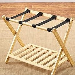 Wooden Luggage Rack with Shelf for Shoes, Accessories, Strong Bearing Sturdy Storage Free Space Wood Suitcase Rack Sheesham Wood Luggage Stand for Bedroom Hotel Guest Room with Solid Leg Quality A54-image-92