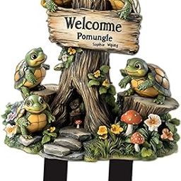MYADDICTION Turtle Garden Stake 2D Art Crafts Creative Yard Sign for Outside Garden Path Style A-image-99