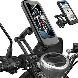 DIALUST Waterproof Bike Phone Mount, Universal Mobile Holder for Motorcycle & Bicycle Handlebar | 360° Rotation, Touch Screen Access, Adjustable Clamp Fits 4"-6.8" Phones, Mobile Stand for Bike/Cycle-19