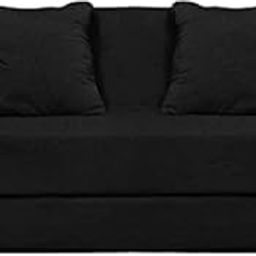 COZY COMFORT Folding Sofa Cum Bed with Cushion for Home & Living Room | Mattress- Perfect for Guests | Jute Fabric I Sofa Bed (Black, 4 * 6 Feet)-image-101