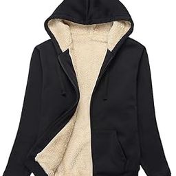 Hoodies for Women Winter Fleece Sweatshirt - Full Zip Up Thick Soft Fur Lined Hooded Jacket Coat-image-83