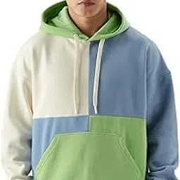 the souled store Pacific Colorblock Men and Boys Long Sleeves Hooded Neck Cotton Blend Oversized Hoodies-picture-1