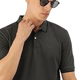 peter england Men's Snug Fit Solid Polo T-Shirt with Coloured Collar Tipping| Cotton Rich| Premium Pique Weave-picture-34