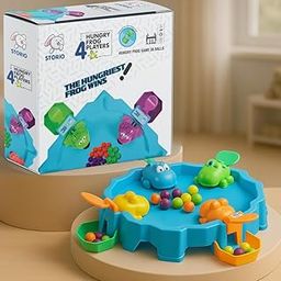 Storio Hungry Frog Indoor Board Game | Multiplayer Puzzle Toy for Kids | Gift | 4 Players-17