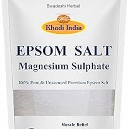 Khadi herbs Organic Epsom Salt Crystals | Pure Magnesium Sulfate USP – Deep Skin Cleanse & Relaxing Soak (500gm)-image-76