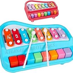 Khasala Brothers® 2 in 1 Baby Piano Xylophone for Kids,Multicolored Key Keyboard Baby Xylophone Piano Learning Instruments Toy for Kids, Non-Battery ( Multicolor ) (Big Xylophone08)-16