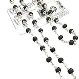Pearl Palace 8mm Natural Karungali Mala with Silver Cap | 54+1 Beads Original Ebony Wood Mala for Meditation, Pooja & Spiritual Growth | Certified Karungali Malai for Men & Women-image-23