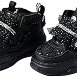 Princess Boots | Exquisitely Designed High-Top Fashion Sneakers Featuring Glittering Tulle Accents Dazzling Crystal Butterfly Embellishments-image-79