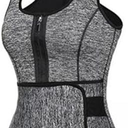 Club Bollywood® 2xMen Sauna Vest Waist Trainer Neoprene Sweat Tank Top Zipper Tummy Gray XXL|Clothing, Shoes & Accessories | Womens Clothing |Sleep-image-41
