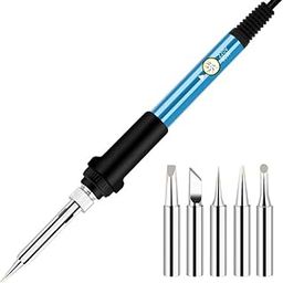 Wynhard 60 Watt Soldering Iron with Adjustable Temperature Soldering Gun Electric Welding Solder Soldering Iron Rework Station Handle Heat Pencil Tool with 5 Pcs Soldering Iron Tip Solder Iron-29
