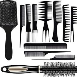 Huda Crush Hair Styling Combo Pack - 10 PCS Brush + Paddle Brush + B.R Comb, Empathetic , Hair Brush Comb for Women & Men : Ideal for all hair types, this hair comb set includes a paddle hair brush , a roller comb , and a tail comb for hair styling,-12