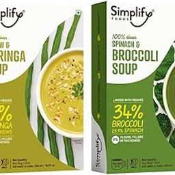Simplify Cashew & Moringa Soup + Spinach & Broccoli Soup - Pack of 2 (Serves 5 to 6) I Each Makes 500ml | 0% Additives and Preservatives-image-33
