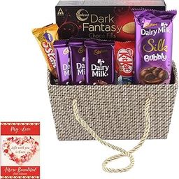 SFU E Com Premium Gourmet Gift Hamper | Valentine Chocolate With Love Greeting Card | Valentine Chocolate Hamper | 837-10