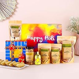 FOODCLOUD.IN Munchies The Hottie Holi Hamper - 6 Healthy and Nutritious Snacks-High Protein, Sweet & Baked or Roasted - Gift Box (Pack of 8)-image-61