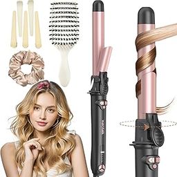 VorsiPro Automatic Rotary Curling, Iron Ceramic Tourmaline Wand Barrel, 1" Rotating Iron for Medium/Long Hair-image-49