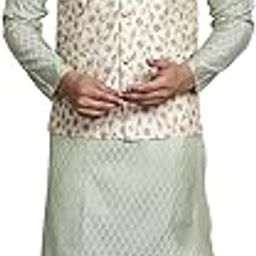 (Since 1958 Timeless Elegance-Pista Green Kurta & Cream Nehru Jacket for The Festive Season-image-28
