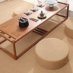 PrintShoppie Decor Jute Pouf| Ottoman| footrest (Jute Pouf) Sitting Round Ottoman with Handle(Light Beige) (45X45X22 CM)-image-8