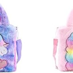 Unicorn Toddler Bag Princess Fur Crossbody Handbags Gift for Girls (Purple) Toddler Bag Princess Cute Crossbody Handbags Gift for Girls (Baby Pink)-image-43