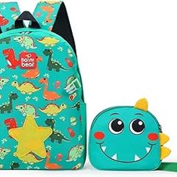 Cute Canvas Cotton 2 in 1 Cartoon Bag Daypack Crossbody Sling Travel Bag Hiking Chest Bag Casual Daypack Large Capacity Ridge protection Schoolbag for Boys Girls-1