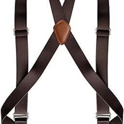 Mens Suspender With Clips Washable Adjustable Fits Jeans Big Tall Friends Coffee-picture-10