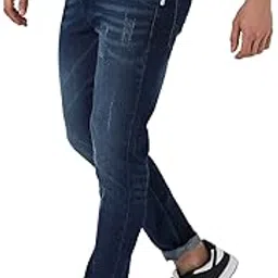 campus sutra Men's Regular Fit Mid Rise Classic Denim Jeans | Stretchable Cotton Mid-Rise Denim Jeans Crafted with Comfort Fit and High Performance for Everyday Wear-picture-6