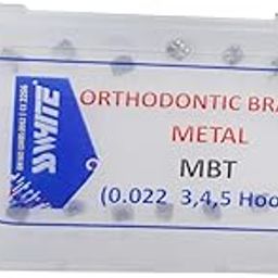 SS WHITE- Dental Orthodontic Brackets Metal MBT Slot 0.22"" 3,4,5 Hooks | Dental Orthodontic Brackets Metal 20 pack-18