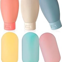 Travel Bottles Set for Toiletries, Leak-Proof Silicone Travel Containers 60ml Small Mini Empty Squeeze Bottles Travel Accessories for Toiletries (6 Pcs Travel Bottle)-56