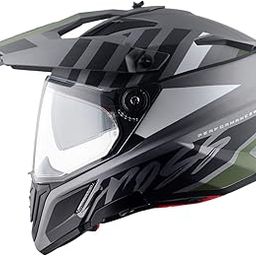 Axor X-Cross Orbit ISI ECE and DOT Certified Premium Off-Road Full Face Helmet with Pinlock Fitted Dual Visors and Stylish Peak-Dull Athena Grey Black-XL-image-44