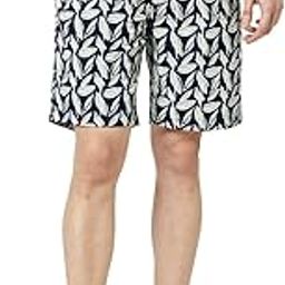 Mens Polished Navy Blue Floral Shorts-image-60