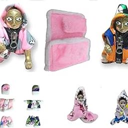Laddu Gopal Winter Special Collection Chain Jacket,Woolen Night Suits, Nutan Shawl Ponchu,Super Soft Winter Bister (Combo Pack of 7)-48