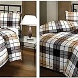 Reversible Single Bed AC Blanket Dohar Polycotton Multicolor Combo Set of 2 Pc (Single Bed, BARBRI Check Set of 2 Pc)-image-56