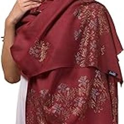 Women’s Stole/Shawl for Winters, 100% Pure Wool, Stylish Kashmiri Embroidery stole for ladies (Size 28 x 80 inches)-picture-1