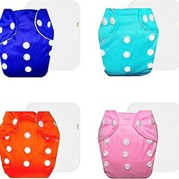 Dumbledo Lite Cloth Diaper with Cotton Insert (Pack of 4) | Snug Fit | Leakproof | Easy to Clean | Everyday Diapering Essential | 3 Months – 2 Years | Unisex Baby-image-97