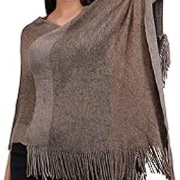 Women V-Neck kashmiri poncho SC 09 (FAWN)-picture-39