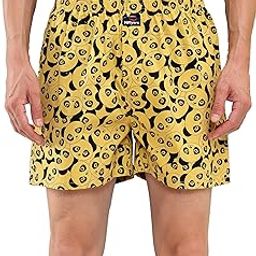 Men Regular Fit Printed Super Combed Cotton Woven Boxer Short Pack of 1-image-2