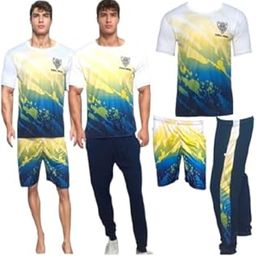 Gym & Sports Wear T Shirt with Matching Shorts and Trouser Combo Set for Men|Collered Neck with Half Sleeve|Regular Fit with Active Wear T Shirts for Man (White)-image-93
