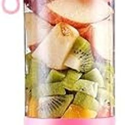 Generic Portable USB Rechargeable Blender, Personal Smoothie Mixer with 380ml Glass Bottle, Pink-image-3