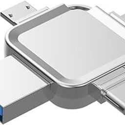UNIGEN® UniDrive 128GB 4-in-1 USB Flash Drive, Photo Memory Stick for iPhone, USB Memory Stick with Type-c | Lightning | Micro Port for Android/iPhone/iPad Mini/PC Real Memory-23