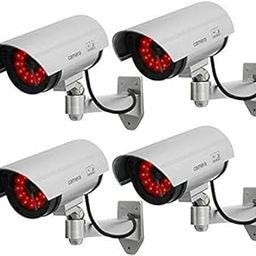 FosCadit 4Pcs Realistic Look Dummy Security CCTV Bullet Camera IR Camera with Red LED Light Indication (Pack of 4Pcs Set)-44
